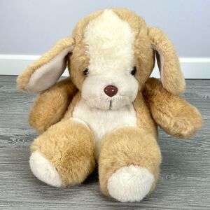 Vintage YANGJEE Chubby Puppy Dog 10" Sitting Plush Stuffed Animal Made in Korea